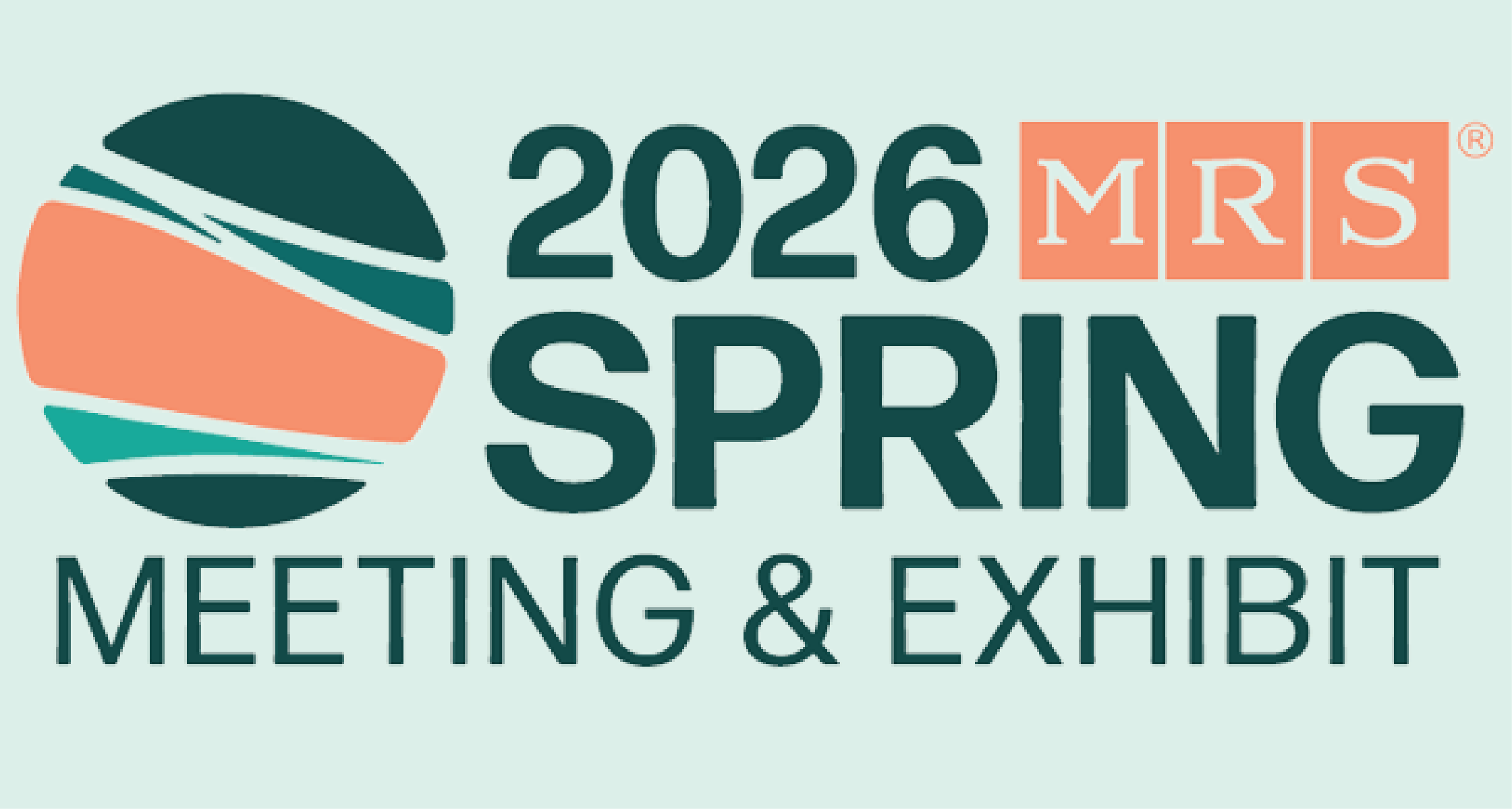 MRS 2026 Spring Meeting & Exhibit logo featuring a teal and coral sphere with bold text